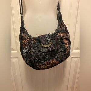 Vintage leather & suede patchwork Multi Color Purse 80s